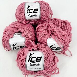 Ice Yarns NODONE PINK Mauve Bulky Textured Mixed Fiber 4 Ball Lot Acrylic